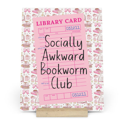 Socially Awkward Bookworm Club Bookshelf Decor with Stand