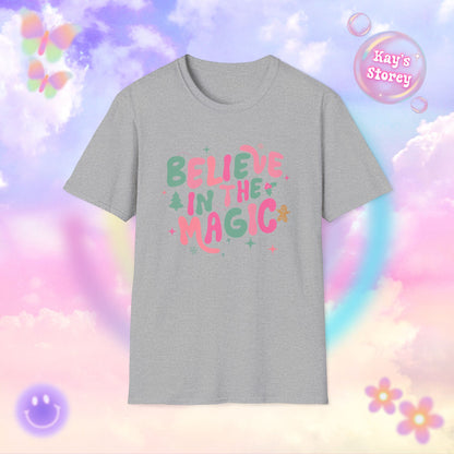 Believe in the Magic Bookish Holiday T-Shirt - Book Lover Christmas Shirt