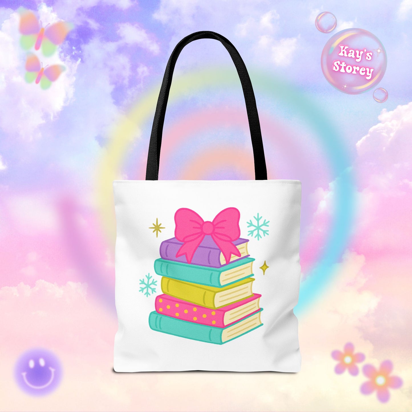 Book Stack Christmas Tote Bag
