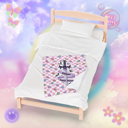Pink Violent Little Thing Velveteen Plush Blanket