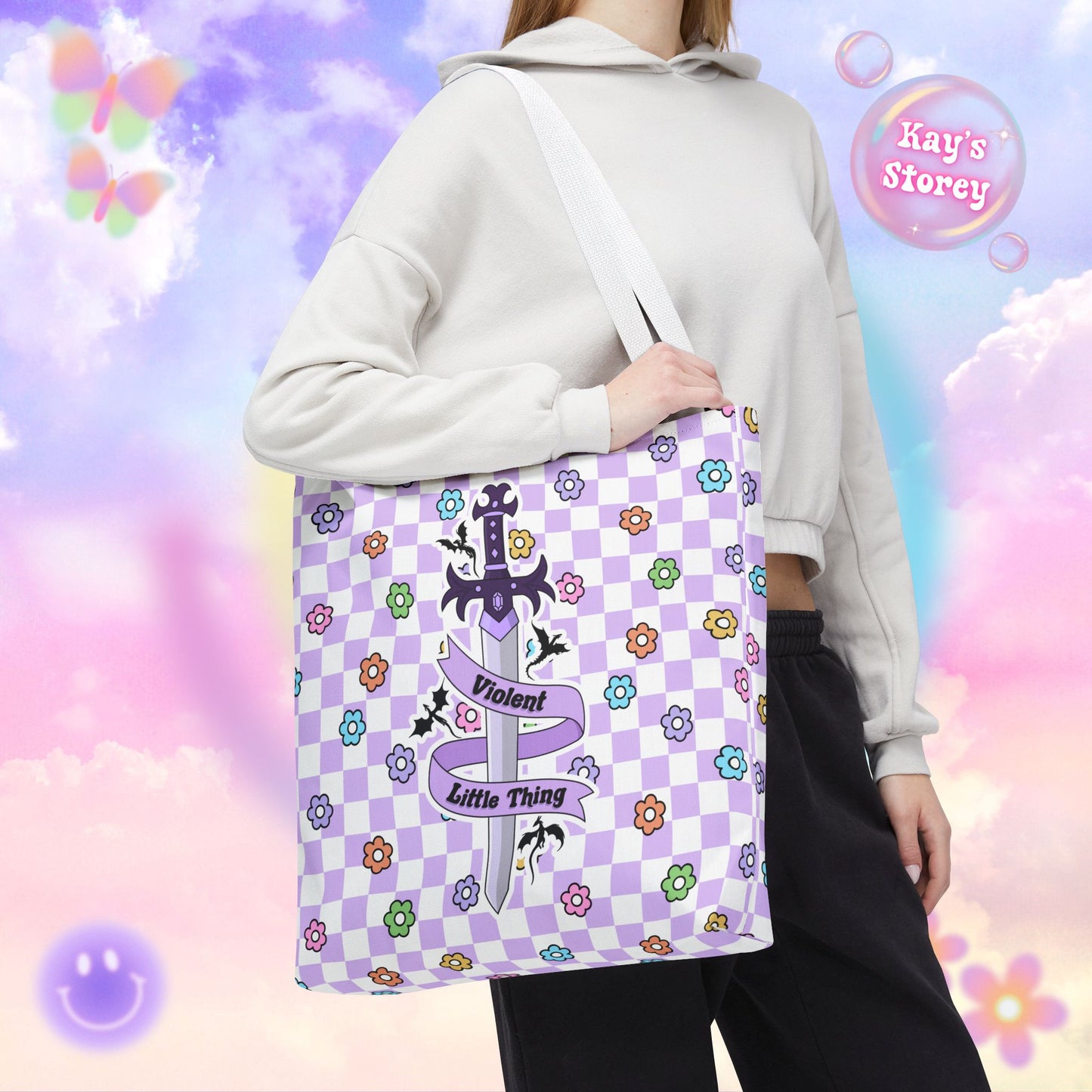 Purple Violent Little Thing Tote Bag