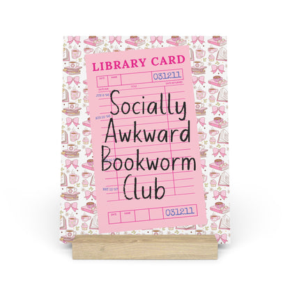 Socially Awkward Bookworm Club Bookshelf Decor with Stand