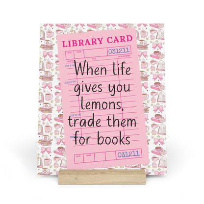 Trade Lemons for Books Bookshelf Decor with Stand