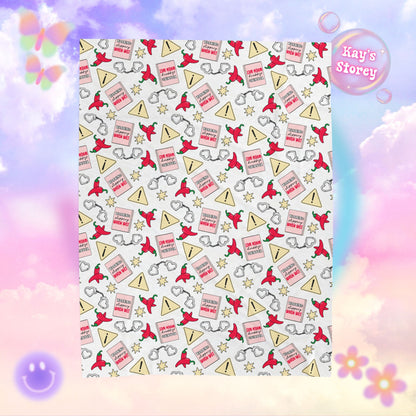 Slippery When Wet Bookish Velveteen Plush Blanket - Cozy Reading Throw