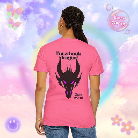 Book Dragon Pink Comfort Colors T-Shirt