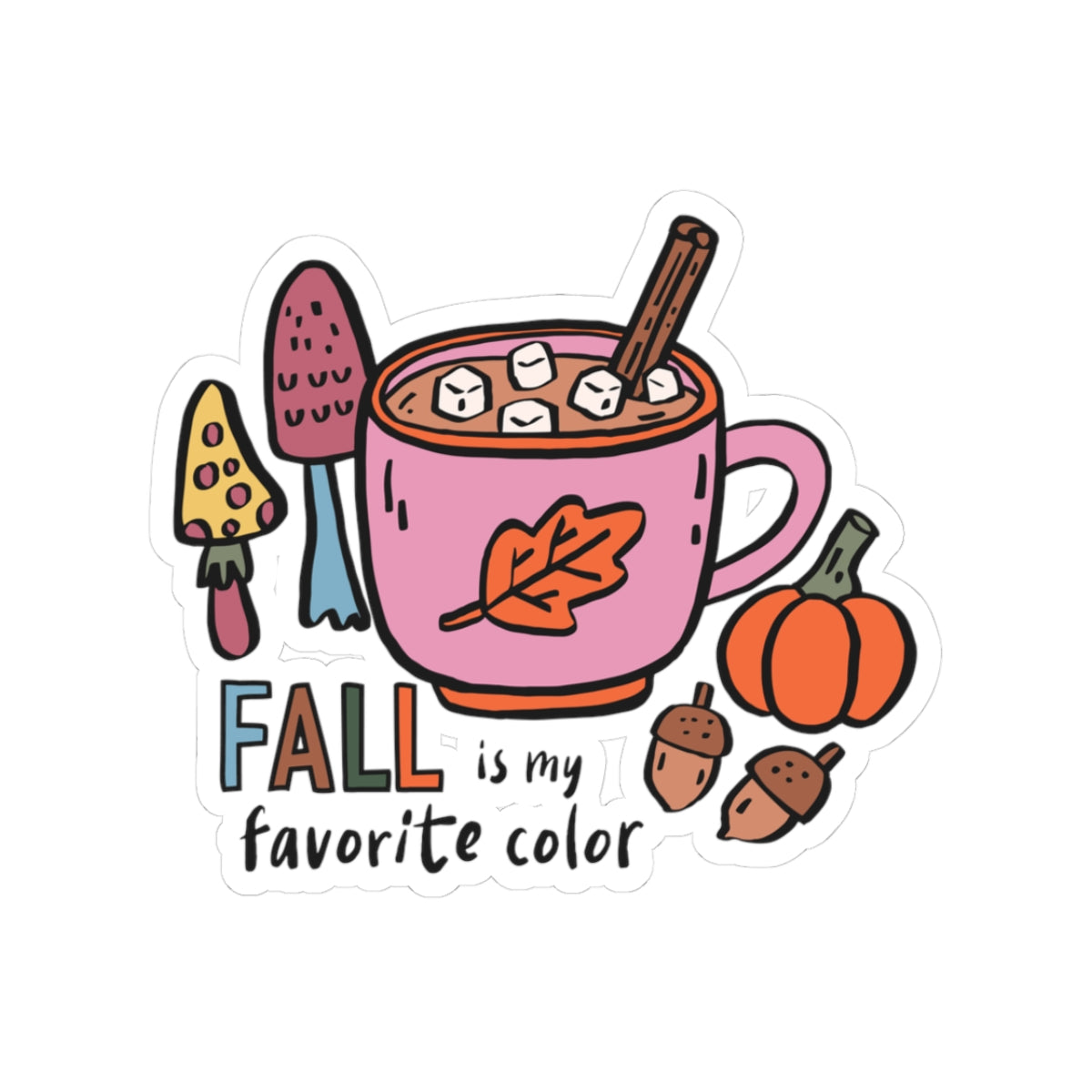 Fall is my Favorite Color Sticker, Fall Planner Stickers, Book Lover Gifts, Autumn Sticker, Cozy Accessories, Seasonal Sticker