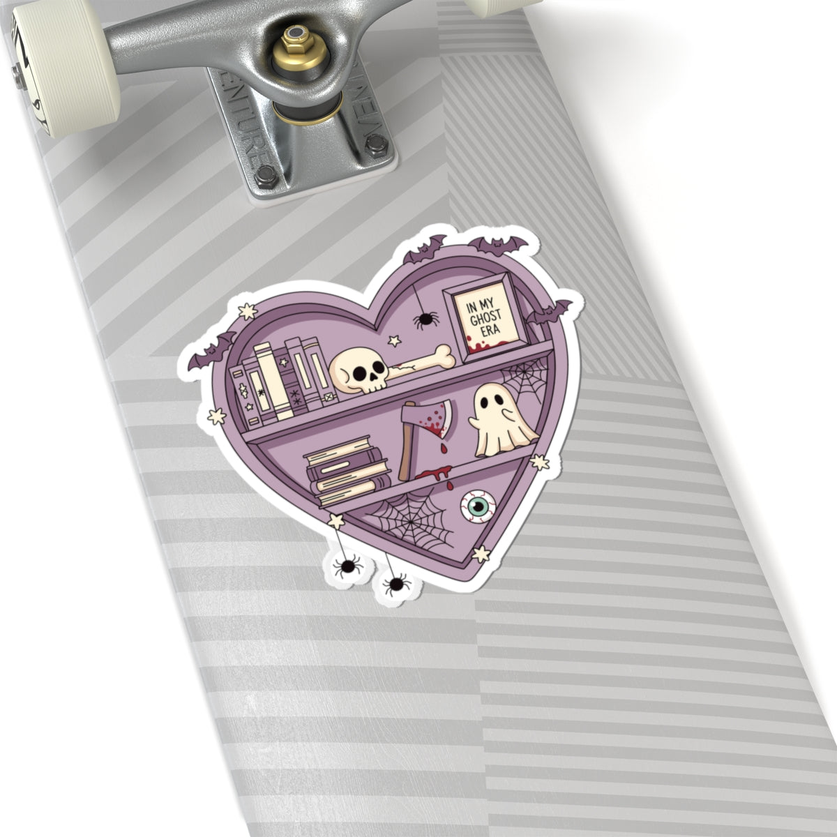 Ghostly Reading Kiss-Cut Sticker, Book Lover Sticker, Cute Sticker Set, Spooky Decals, Halloween Stickers, Vinyl Kindle Stickers
