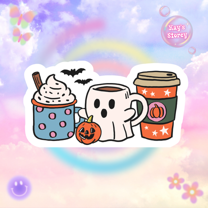 Cozy Drinks Sticker, Fall Planner Stickers, Book Lover Gifts, Autumn Sticker, Cozy Accessories, Seasonal Sticker