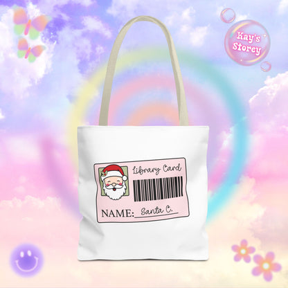 Santa Library Card Tote Bag