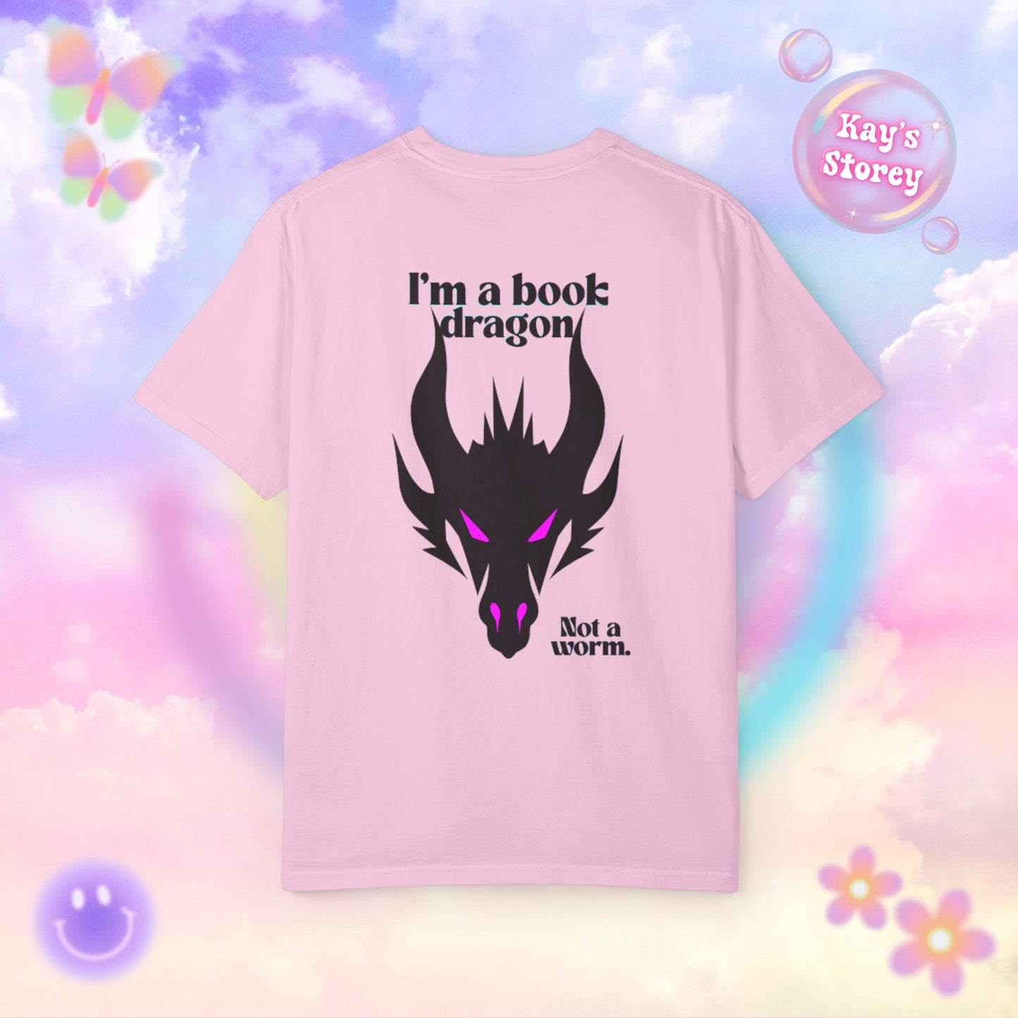 Book Dragon Pink Comfort Colors T-Shirt