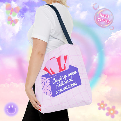 Crying over Fictional Characters Tote Bag