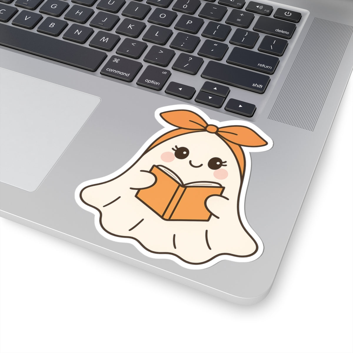 Ghostly Reading Kiss-Cut Sticker, Book Lover Sticker, Cute Sticker Set, Spooky Decals, Halloween Stickers, Vinyl Kindle Stickers