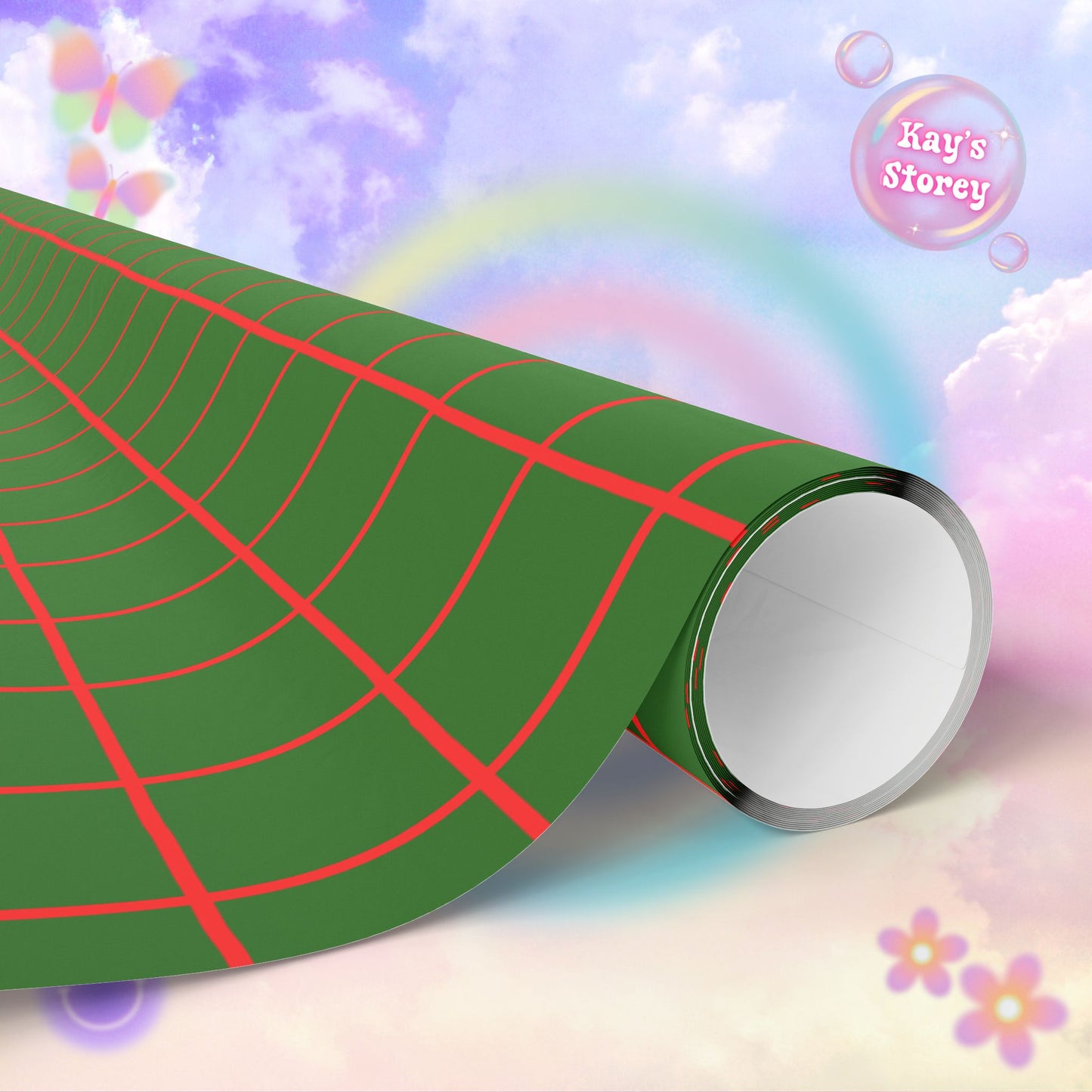 Green Stripe Wrapping Paper