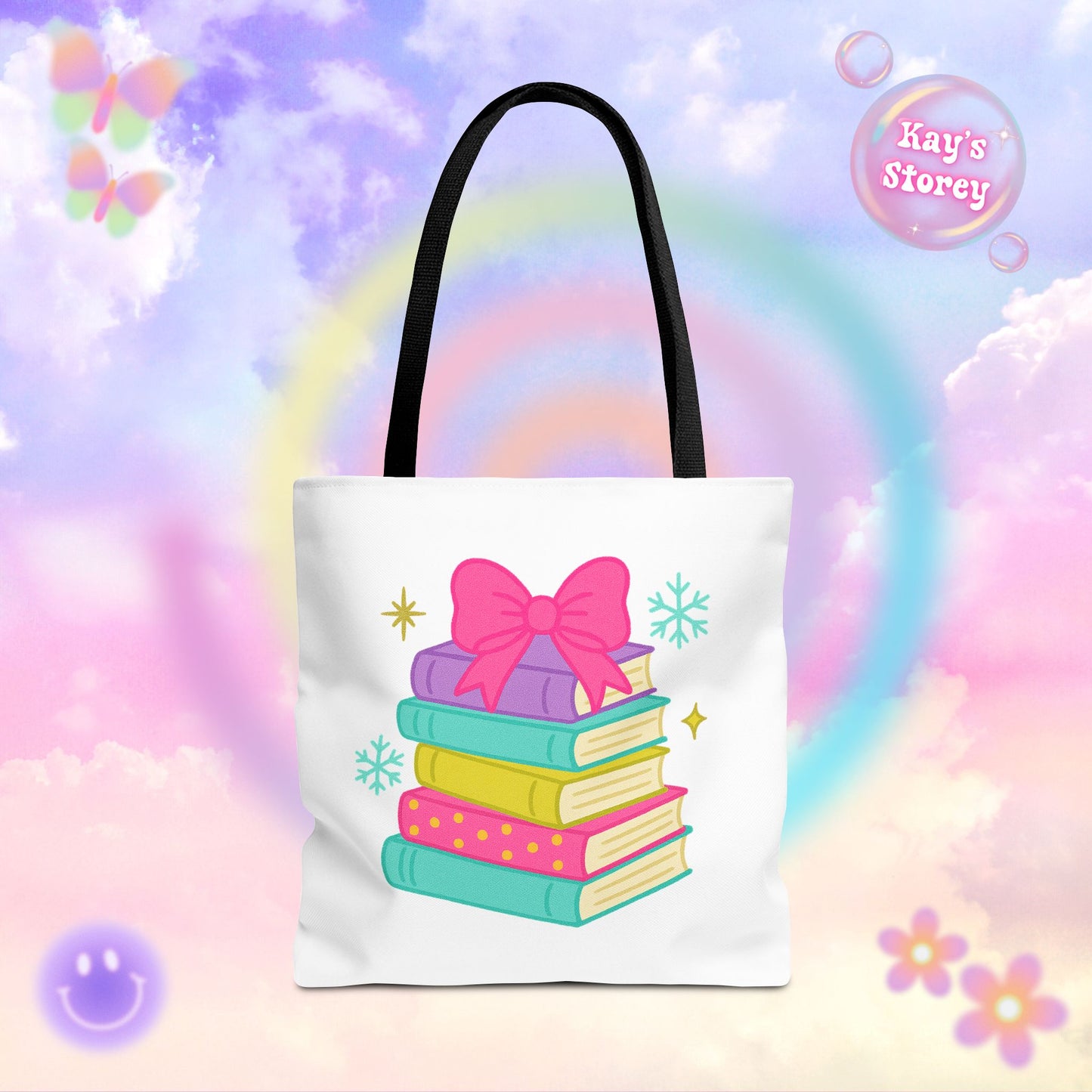 Book Stack Christmas Tote Bag