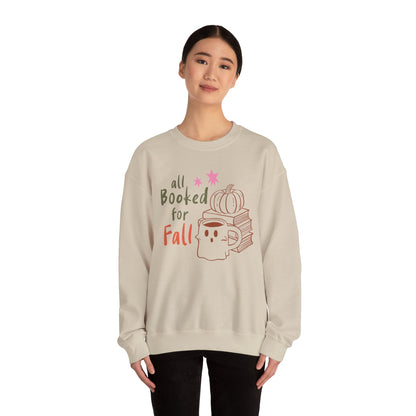 All Booked for Fall Sweatshirt, Long Sleeve Shirt for Spooky Season Bookish Gift,  Halloween Reading Apparel