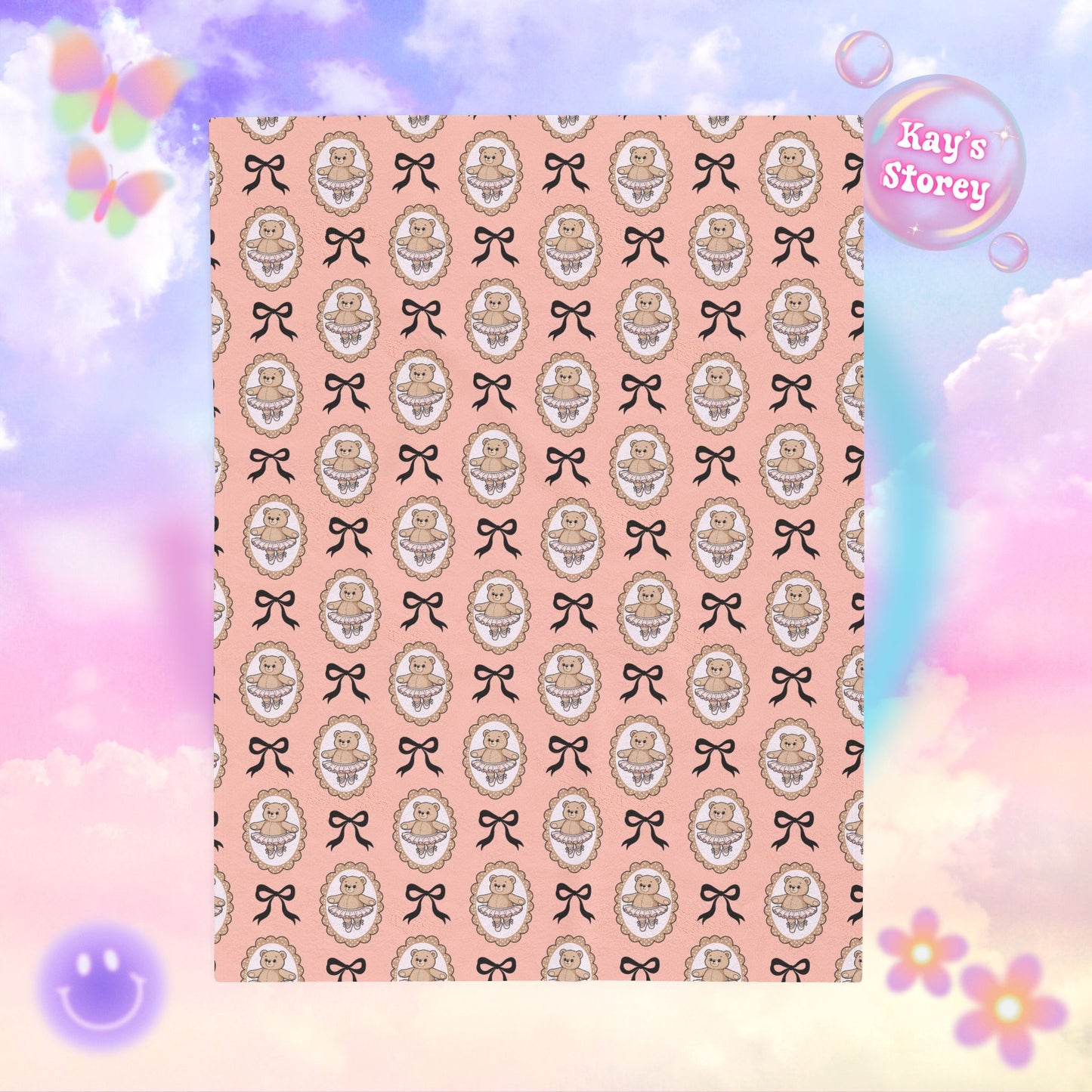 Ballet Bear Bookish Velveteen Plush Blanket - Cozy Reading Throw