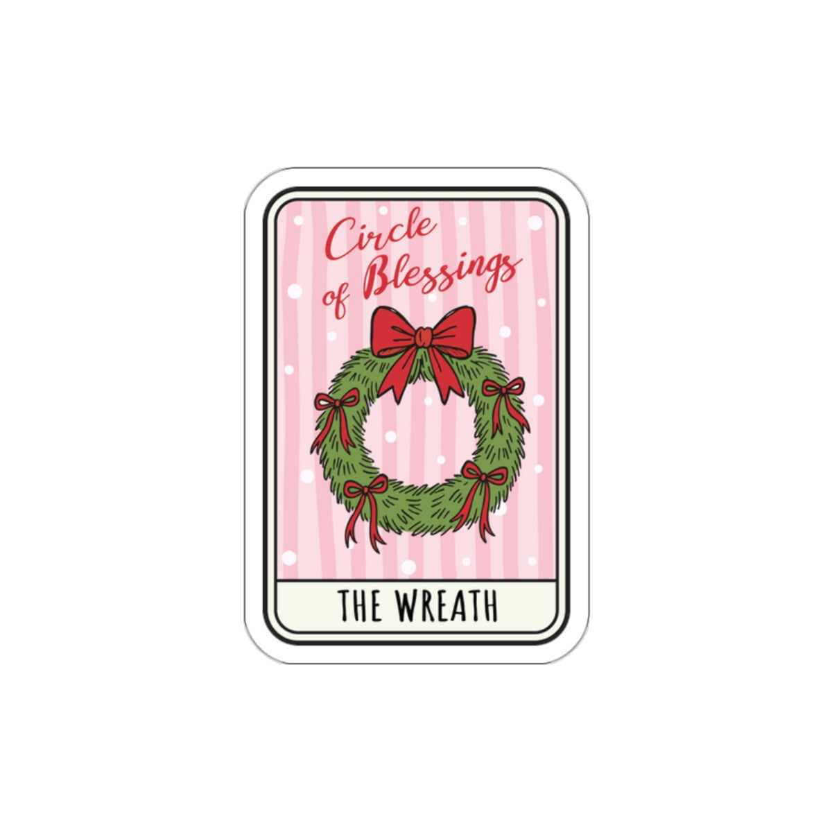 Wreath Tarot Bookish Holiday Die-Cut Sticker - Festive Reading-Themed