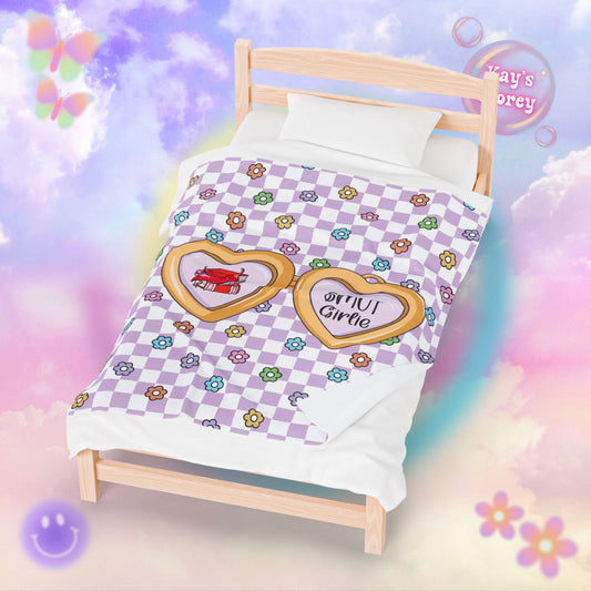 Purple Smut Girlie Velveteen Plush Blanket