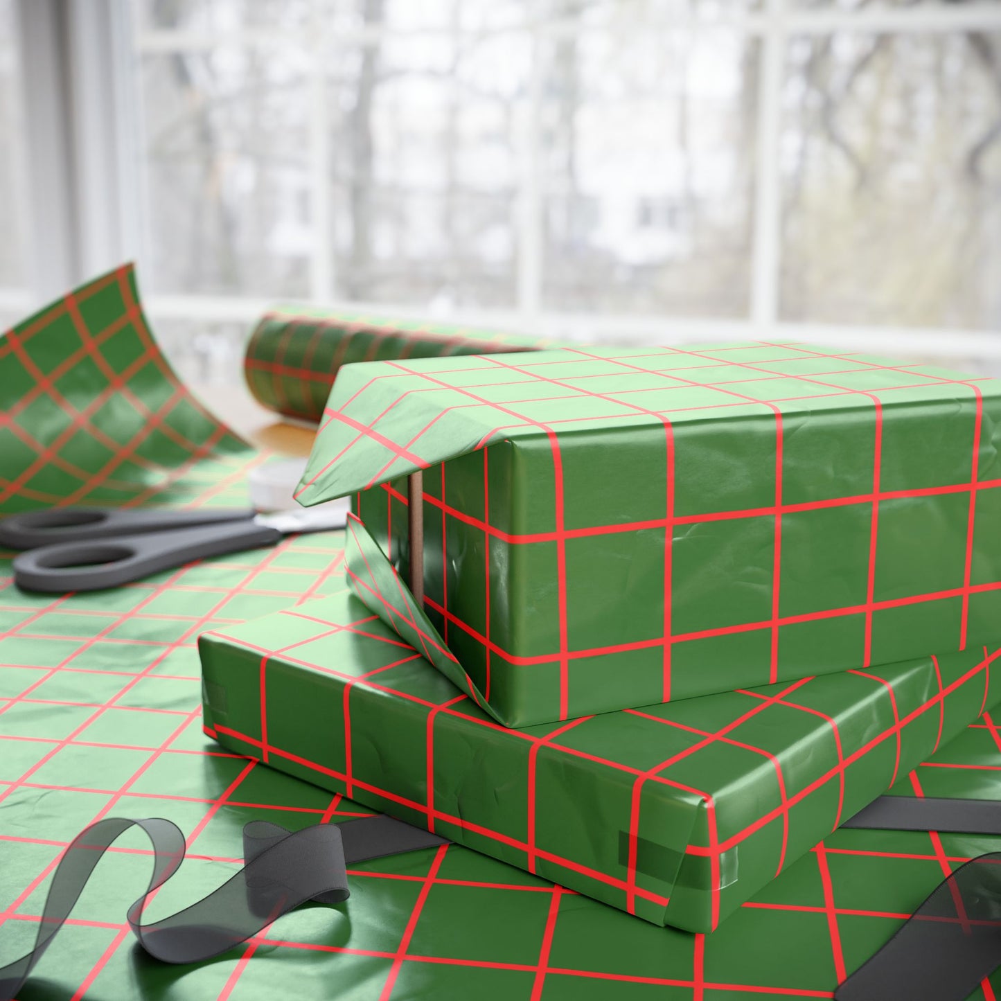 Green Stripe Wrapping Paper