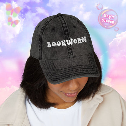 Bookworm Embroidered Vintage Cap