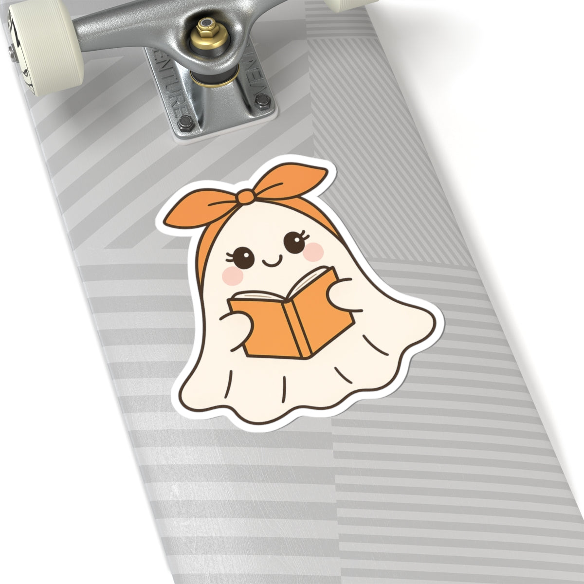 Ghostly Reading Kiss-Cut Sticker, Book Lover Sticker, Cute Sticker Set, Spooky Decals, Halloween Stickers, Vinyl Kindle Stickers