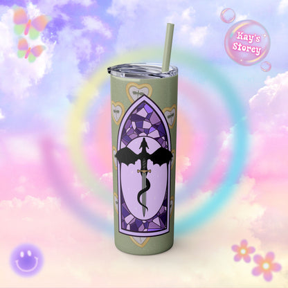 Fourth Wing Fantasy Tumbler, Romantasy Book Girl, Fourth Wing Fan Cup, Violent Little Thing Tumbler with Straw, 20oz