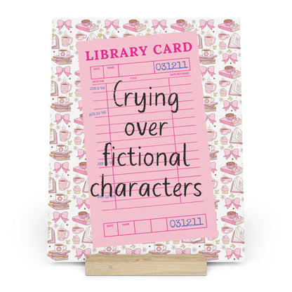 Crying Over Fictional Characters Bookshelf Decor with Stand