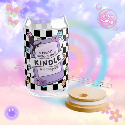 Reader Without Their Kindle Sipper Glass, 16oz