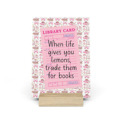 Trade Lemons for Books Bookshelf Decor with Stand