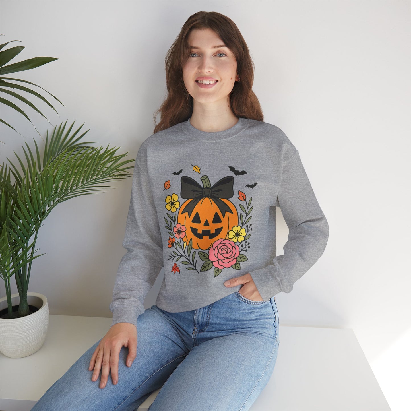 Cute Pumpkin Sweatshirt, Long Sleeve Shirt for Spooky Season Bookish Gift,  Halloween Reading Apparel
