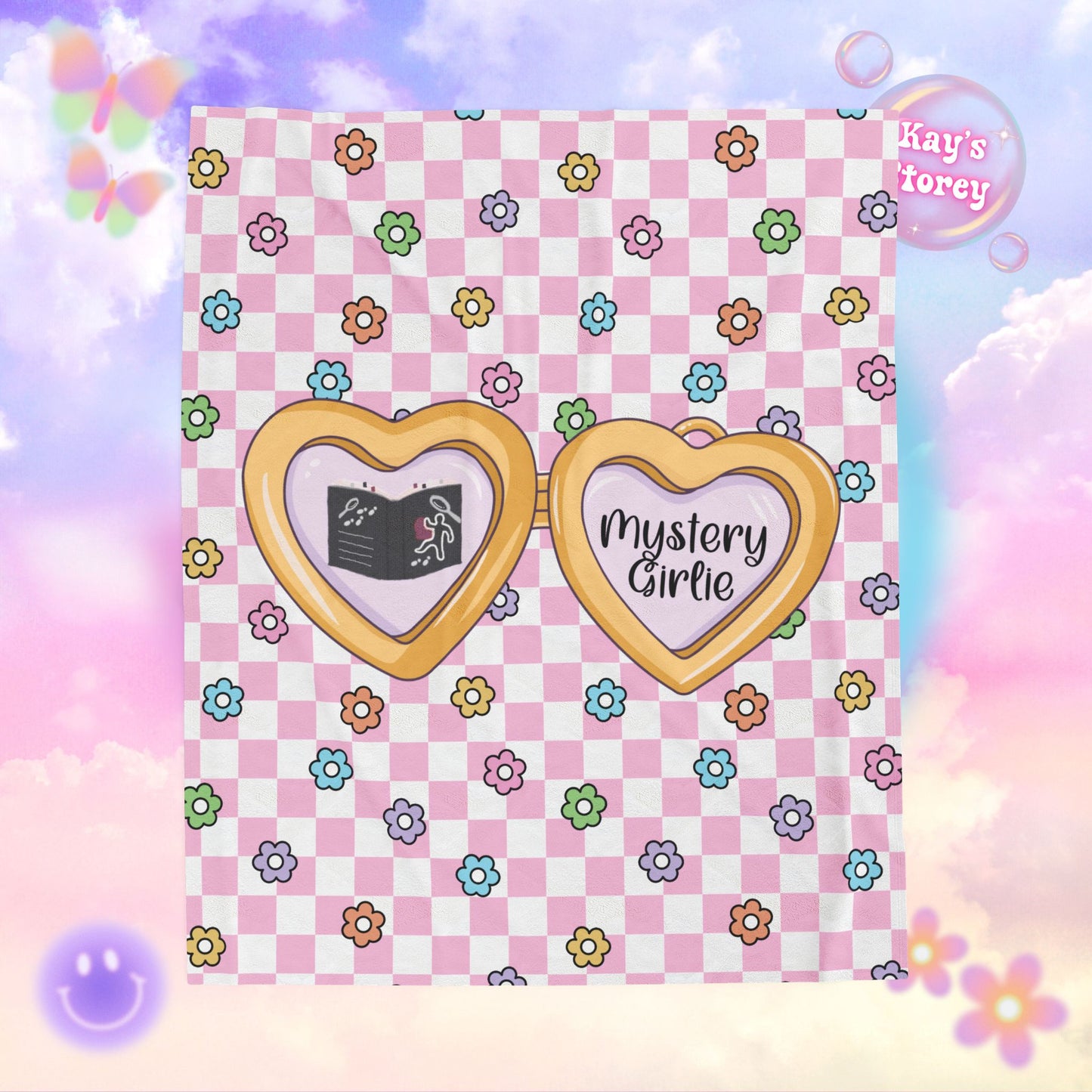 Pink Mystery Girlie Velveteen Plush Blanket