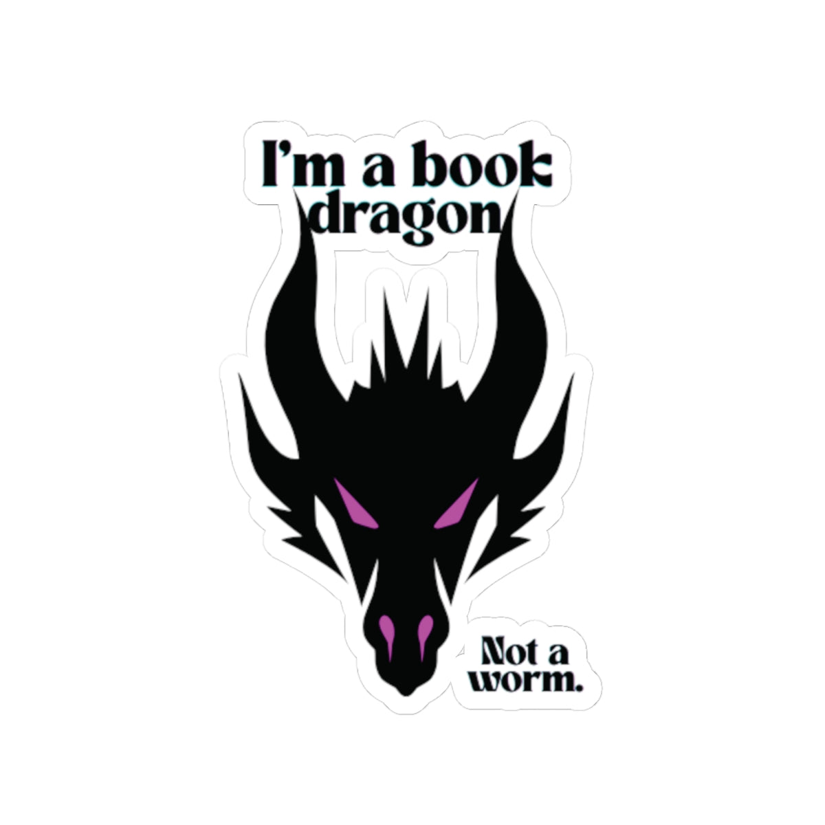 Pink Book Dragon Sticker