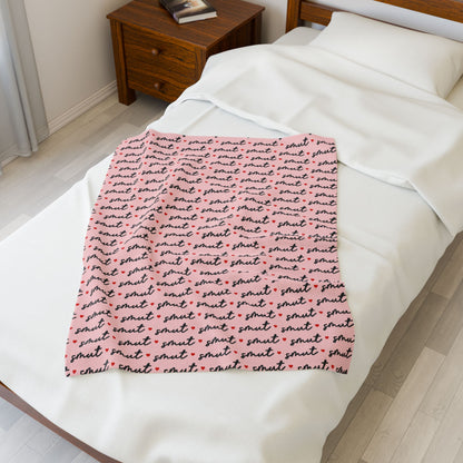 Pink Smut Bookish Velveteen Plush Blanket - Cozy Reading Throw