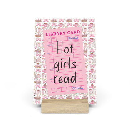 Hot Girls Read Bookshelf Decor with Stand