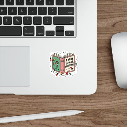 A Very Bookish Christmas Bookish Holiday Die-Cut Sticker - Festive Reading-Themed Sticker