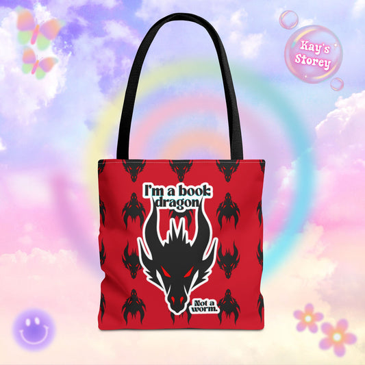 Book Dragon Red Tote Bag