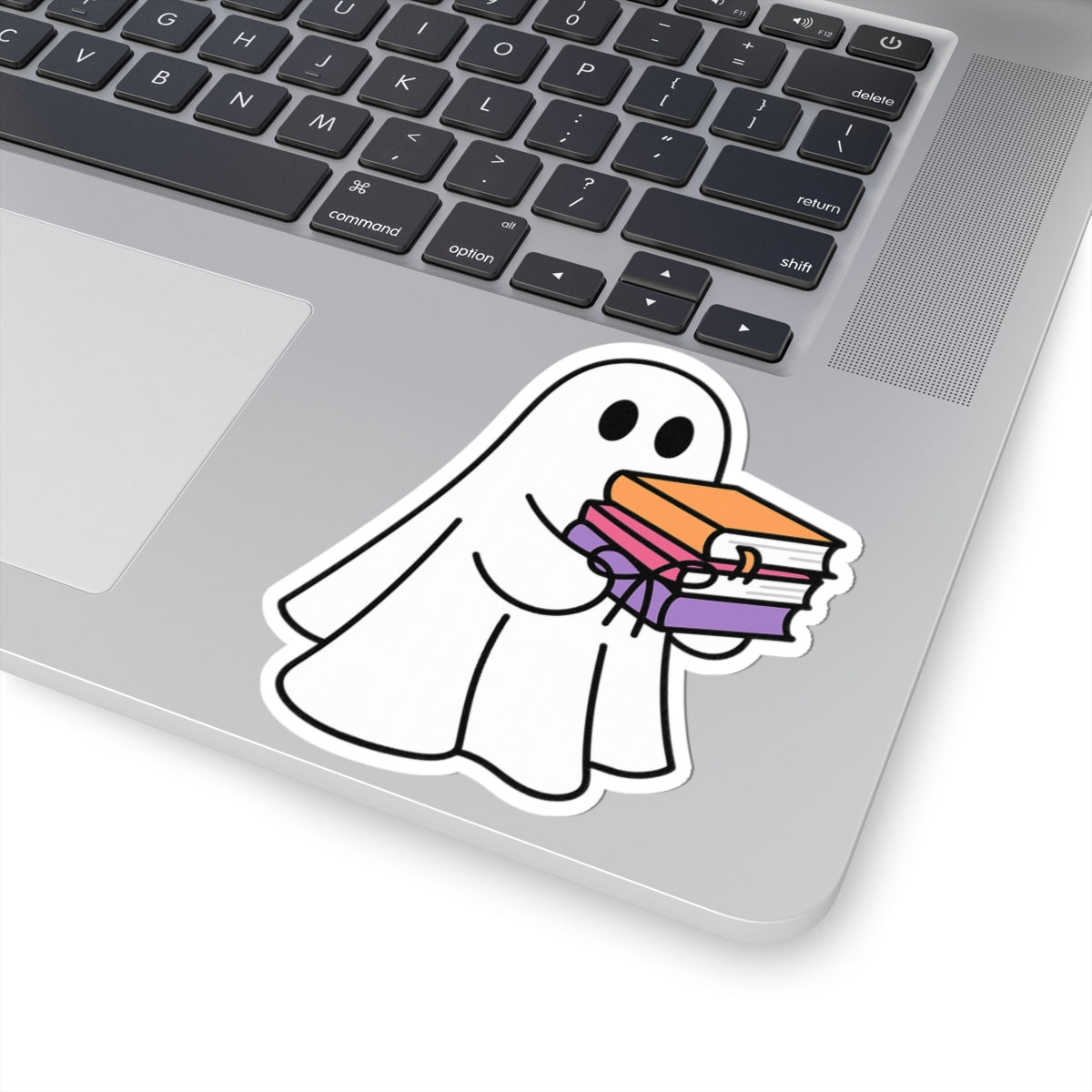 Ghostly Reading Kiss-Cut Sticker, Book Lover Sticker, Cute Sticker Set, Spooky Decals, Halloween Stickers, Vinyl Kindle Stickers