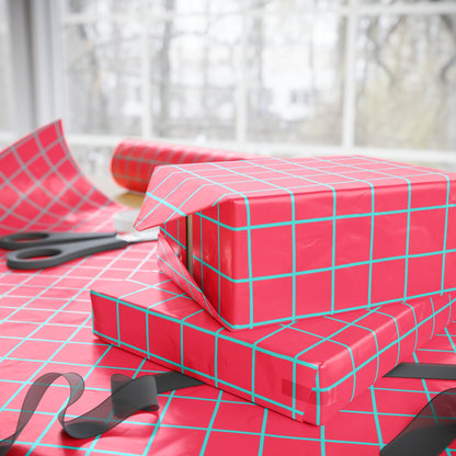 Pink & Blue Stripe Wrapping Paper
