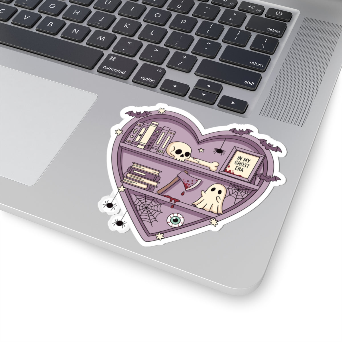 Ghostly Reading Kiss-Cut Sticker, Book Lover Sticker, Cute Sticker Set, Spooky Decals, Halloween Stickers, Vinyl Kindle Stickers