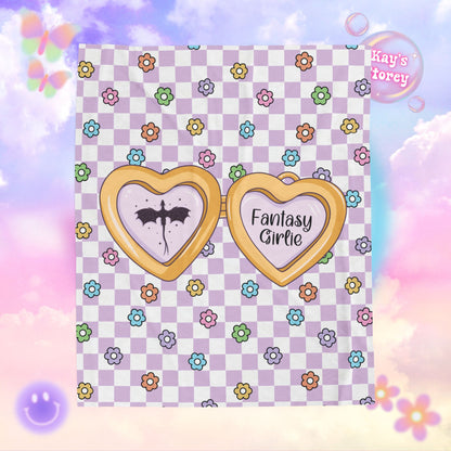 Purple Fantasy Girlie Velveteen Plush Blanket