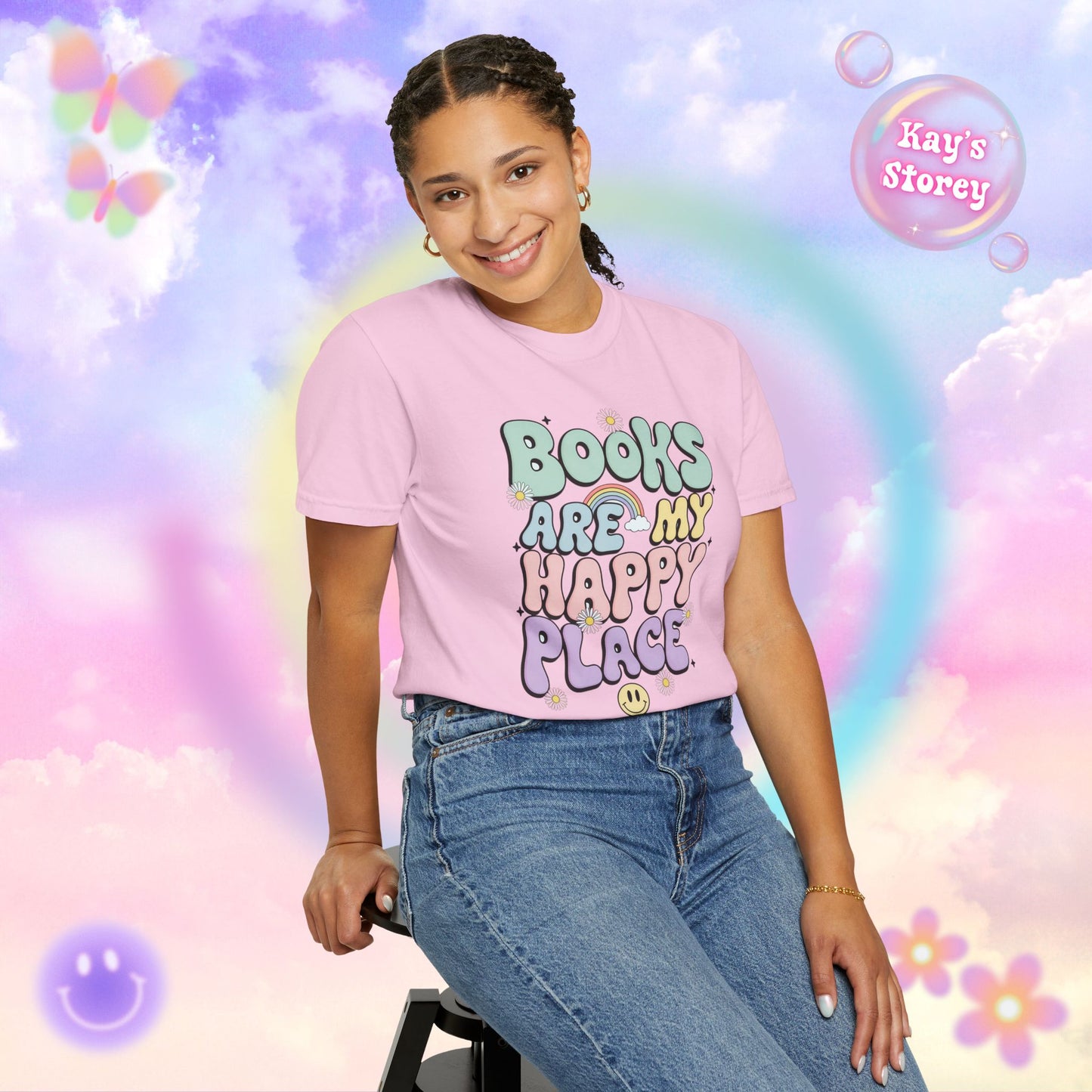 Books Are My Happy Place Comfort Colors T-Shirt