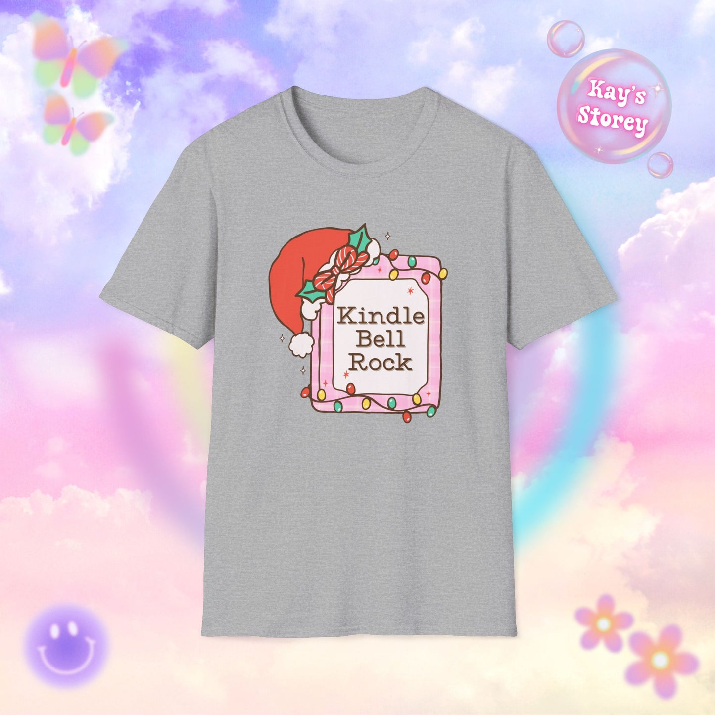 Kindle Bell Rock Bookish Holiday T-Shirt - Book Lover Christmas Shirt
