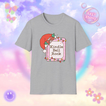 Kindle Bell Rock Bookish Holiday T-Shirt - Book Lover Christmas Shirt
