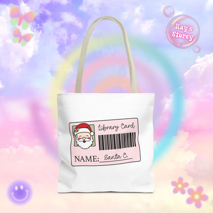 Santa Library Card Tote Bag