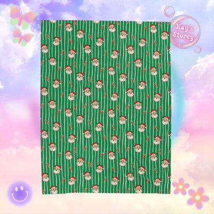 Santa Bookish Velveteen Plush Blanket - Cozy Reading Throw