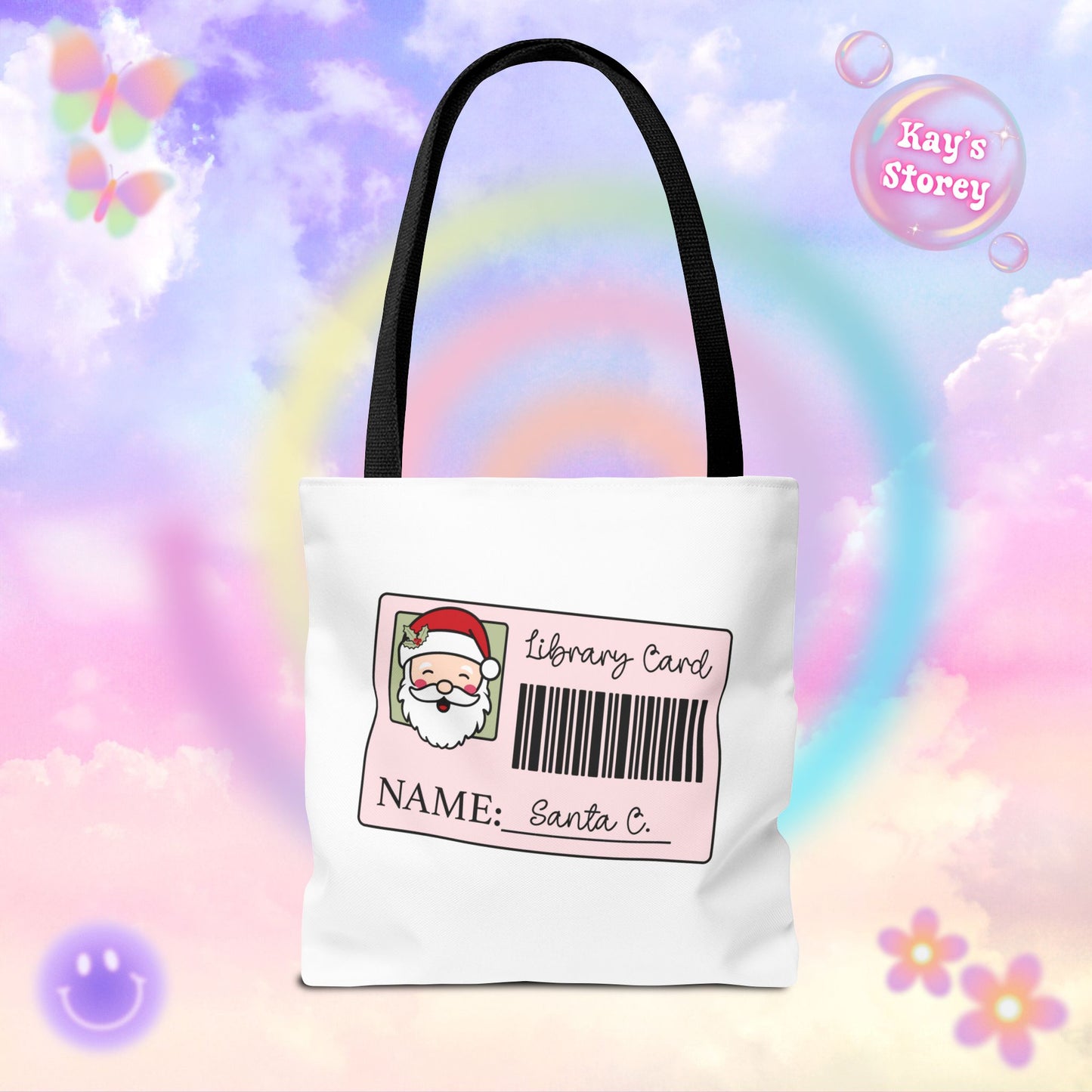 Santa Library Card Tote Bag