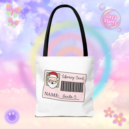 Santa Library Card Tote Bag