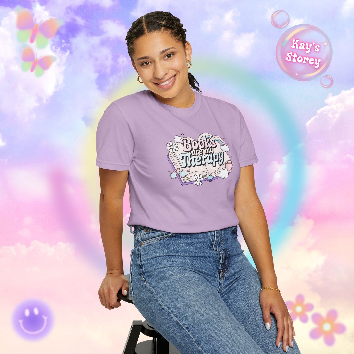 Books Are My Therapy Comfort Colors T-Shirt