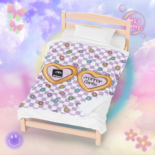 Purple Horror Girlie Velveteen Plush Blanket