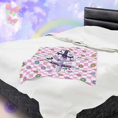 Pink Violent Little Thing Velveteen Plush Blanket